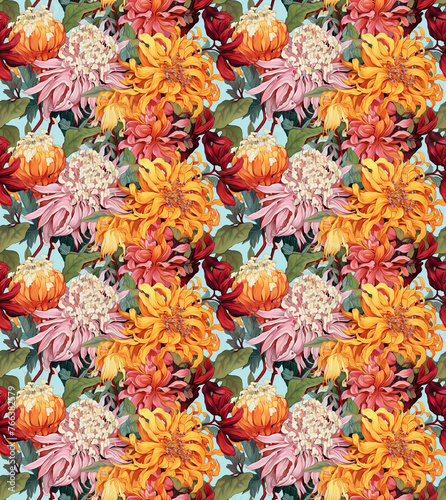 Botanical background, floral repeating patterns, seamless flowers, nature illustration, flowers, vibrant flowers 