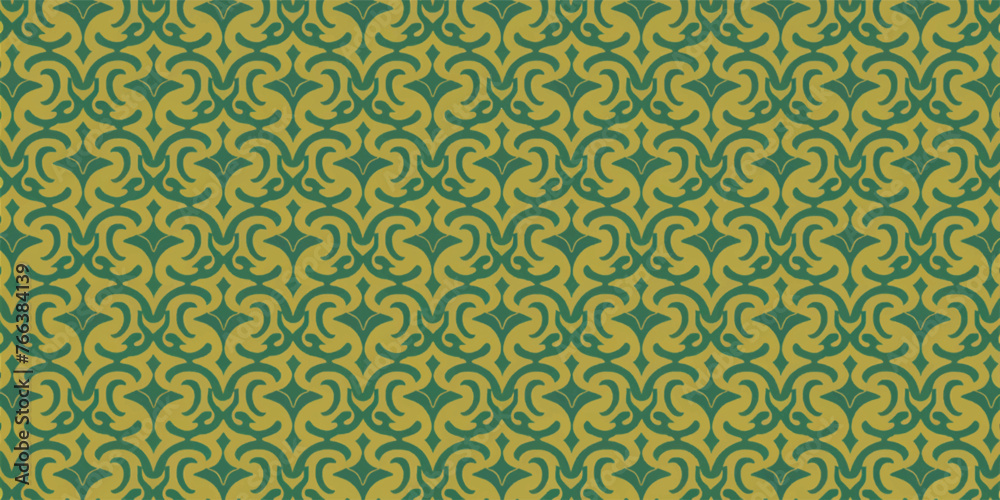 Modern Thai pattern background with gold and green color combination