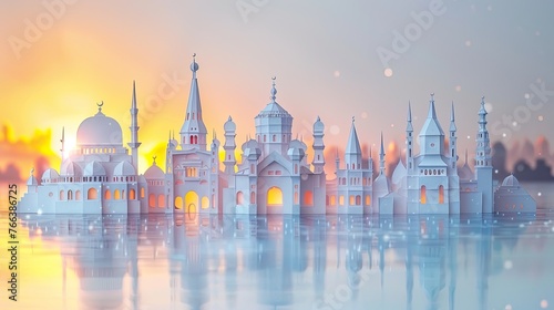 Architectural of an Enchanting Skyline Captured in Pastel Paper Cut
