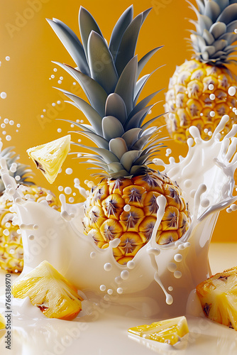 pineapple milk, splash of milk