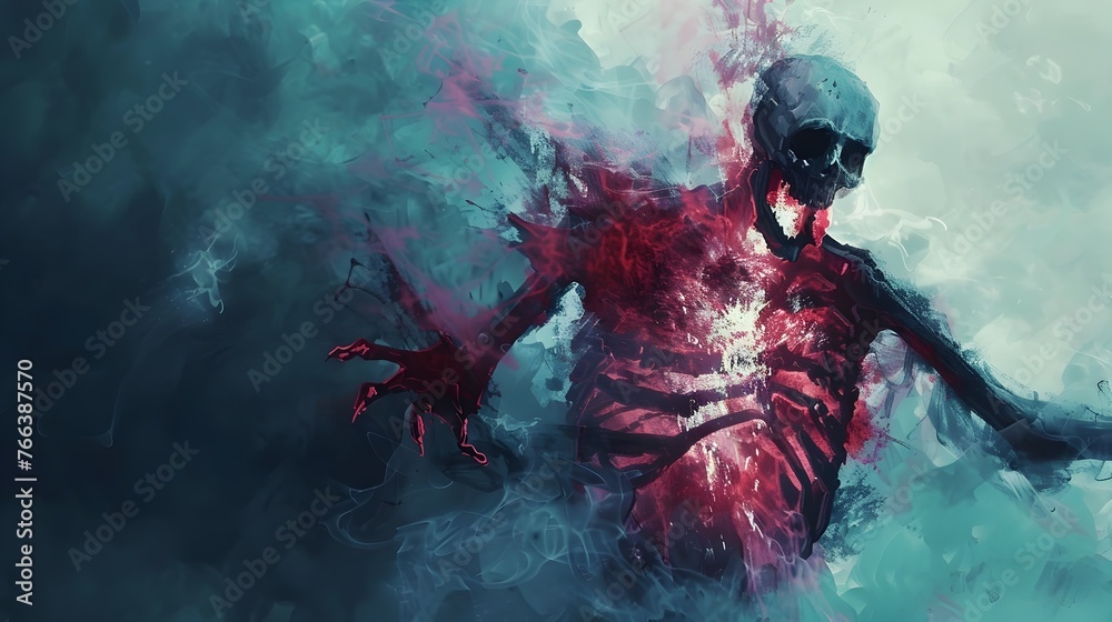 Enigmatic Ethereal Being Radiating Dark Electrifying Energy in Moody Surreal Dreamscape