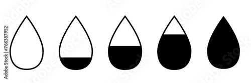 Drop icon set isolated on white background. Water drop symbol vector. photo