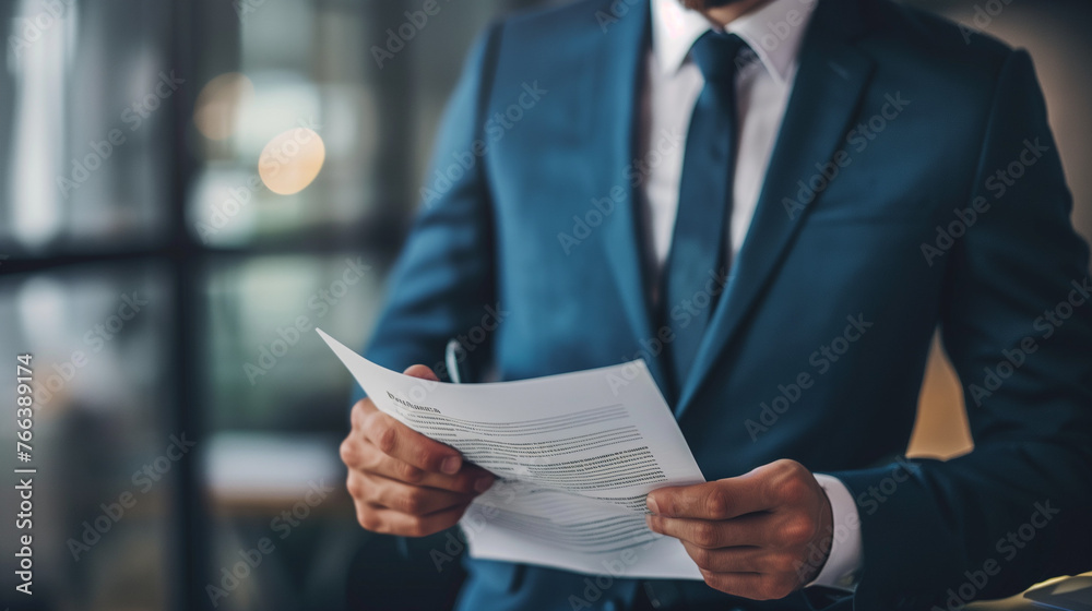 businessman reading a contract document businessman reading a contract document