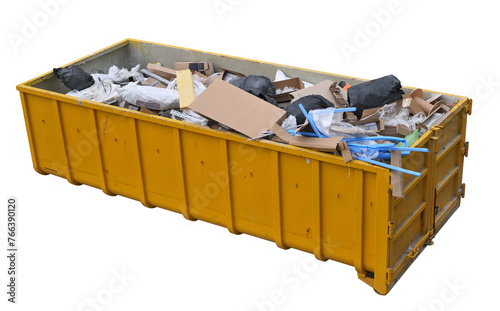 Yellow skip (dumpster) for municipal waste or industrial waste
