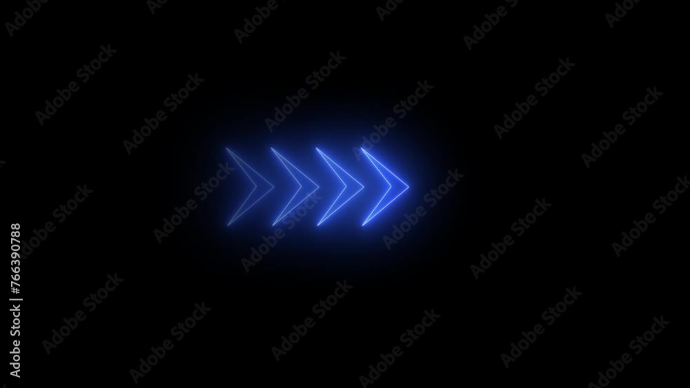 glowing neon arrow direction on black background, neon arrow sign animation. glowing neon arrow direction on black background, neon arrow sign animation.