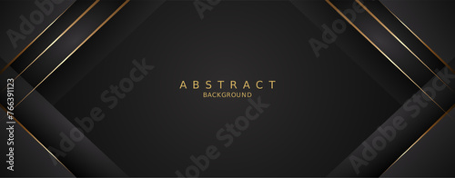 luxury premium black background and gold lines