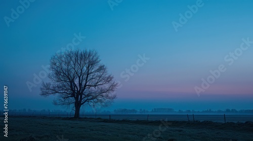 During the blue hour before sunrise, a beautiful spring morning emerges.
 photo