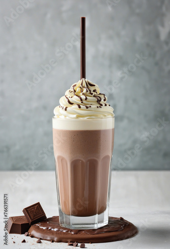 chocolate and vanilla milkshake colorful background