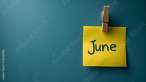 Month of the year, text with post-it background, note on wall, January February, March, April, May, June, July, August, September, October, November, December