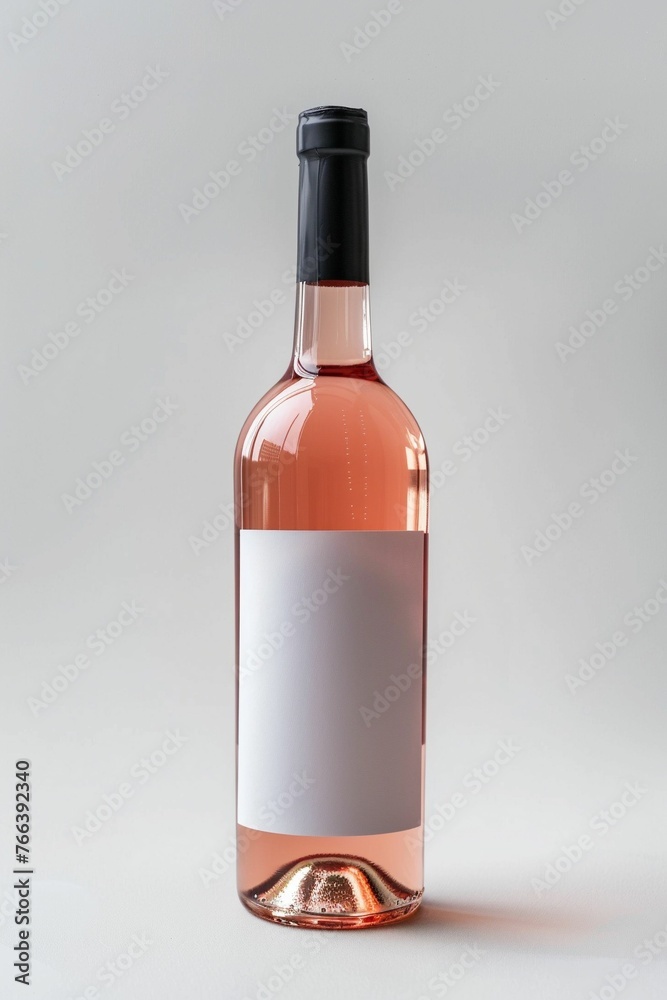 Bouteille de vin, blanc rouge ou rosé, modèle étiquette vierge, illustration ia générative - obrazy, fototapety, plakaty 