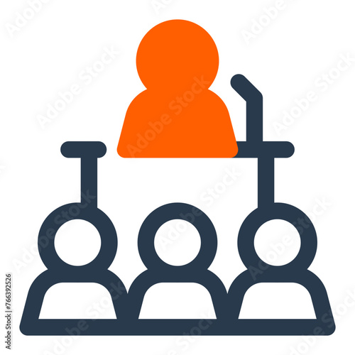 Professional Conference Gathering in The Boardroom Vector Icon Illustration
