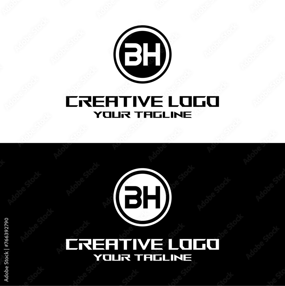 creative letter logo bh desain vektor