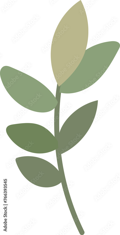 Flower leaves summer card elements spring illustration Flower leaves summer card elements spring illustration