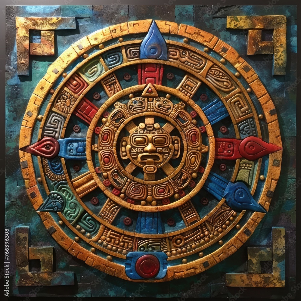 Ancient Mayan Calendar with Hieroglyphs and Astronomy Symbols: Unraveling the Apocalypse Prophecies