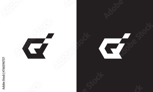 Fotografie GI logo, monogram unique logo, black and white logo, premium elegant logo, lette