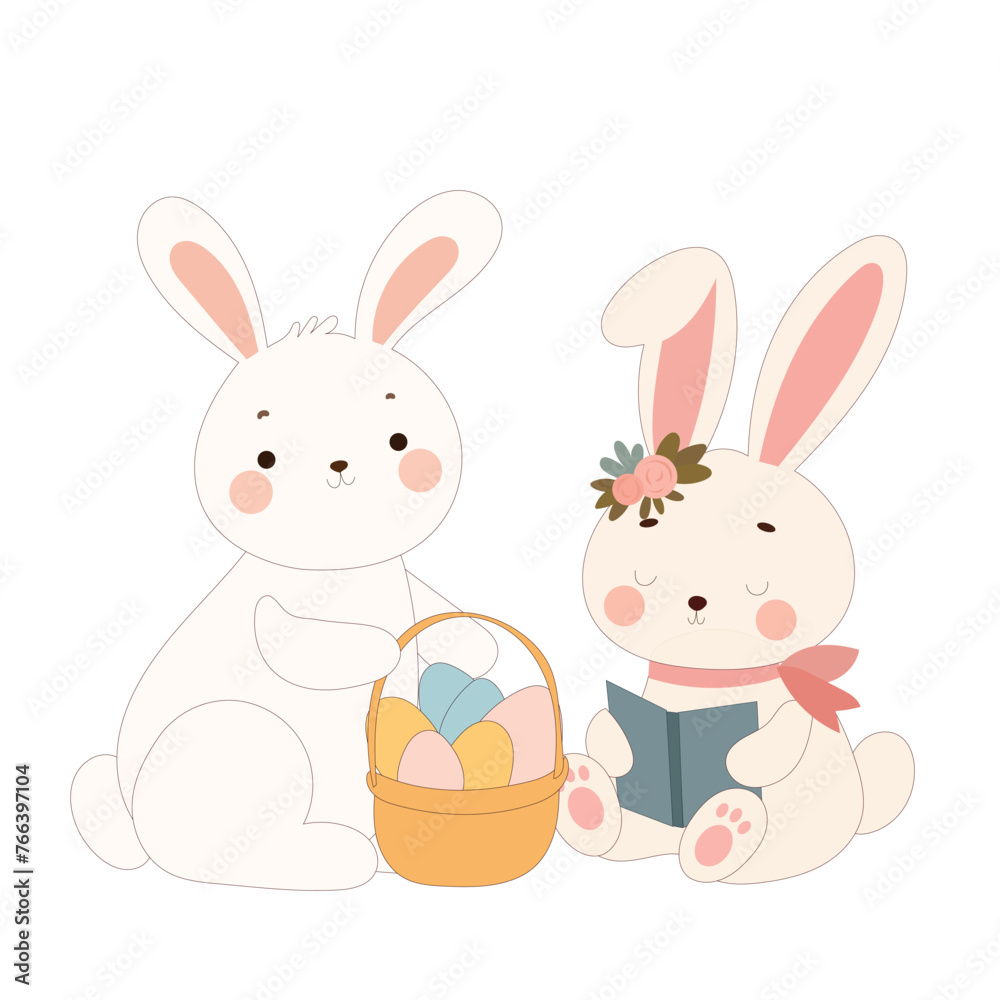 Happy Easter Rabbit Icon. Cute Easter Bunny Mascot. Traditional Spring Holiday Decoration Rabbit Funny Character Symbol Illustration Art.
Happy Easter Rabbit Icon. Cute Easter Bunny Mascot. Traditional Spring Holiday Decoration Rabbit Funny Character Symbol Illustration Art.