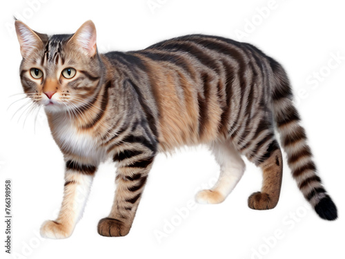 shorthair tabby tiger cat isolated