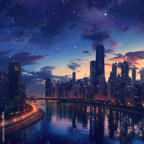 A time-lapse of a bustling cityscape transitioning into a tranquil night, showcasing the harmonious blend of energy and calm.