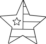 4th Of July Star outline vector 
