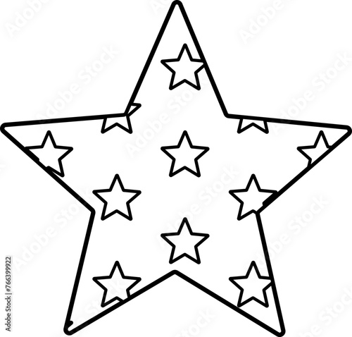 4th Of July Star outline vector 