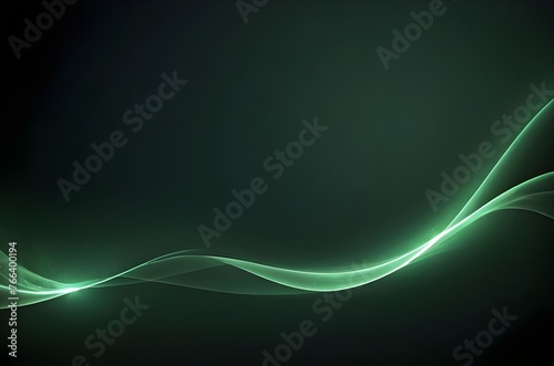 shiny smooth green light streak wave background