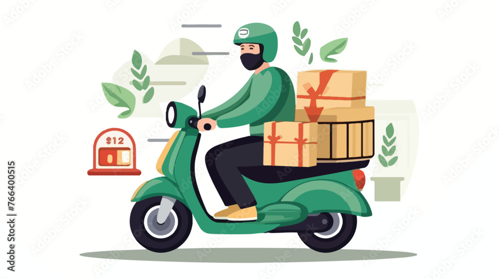 Online safe ordering service. Grocery courier delivery