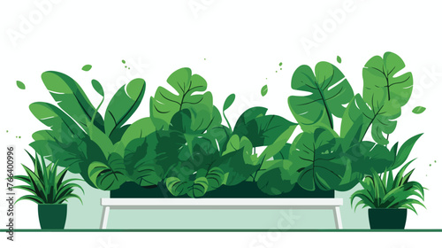 Painting Green Wall flat vector isolated on white background