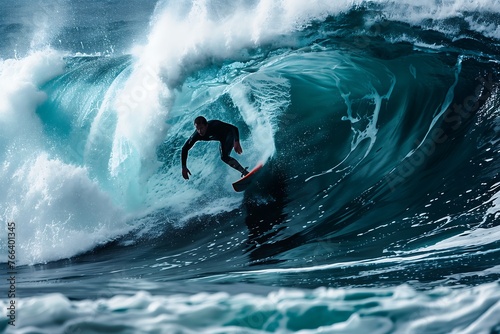 Surfer in the Heart of a Tunneling Sea Wave © Edifi 4