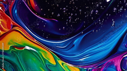  texture of oil in a close-up shot, showcasing its glossy sheen, vibrant colors, and fluid movement