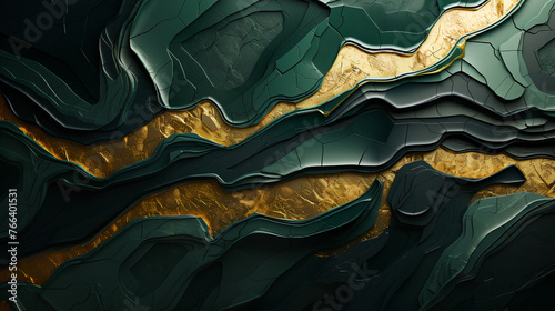 Golden Horizons: green and gold wallpaper, green background, generative art photo