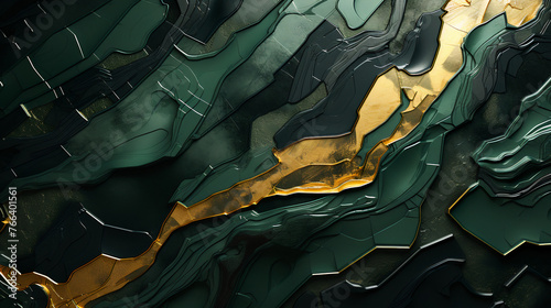 Golden Horizons: green and gold wallpaper, green background, generative art photo