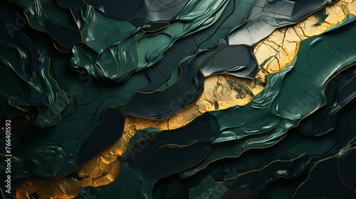 Golden Horizons: green and gold wallpaper, green background, generative art
