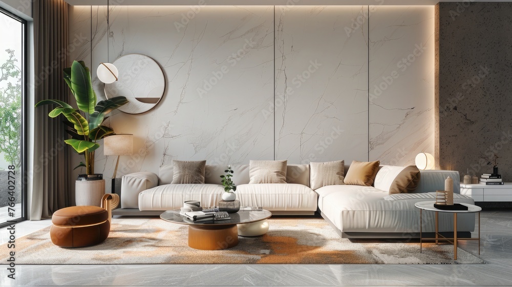 Modern interior design of living room (3d Render) Modern interior design of living room (3d Render)