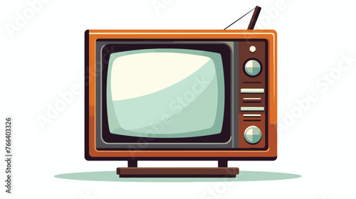 Retro television flat vector isolated on white background