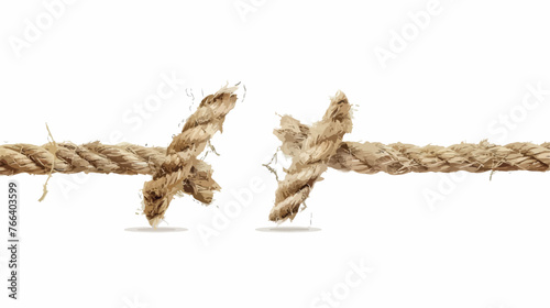 Rope Breaking Apart flat vector isolated on white bac