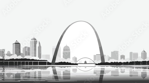 Saint Louis Gateway Arch flat vector isolated on white