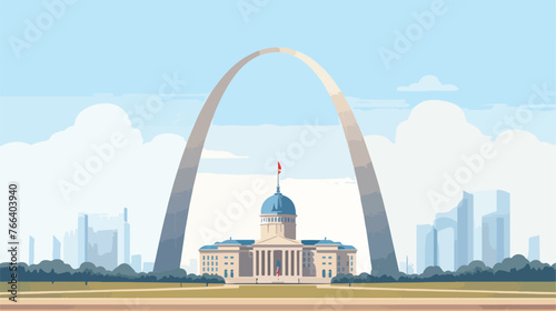 Saint Louis Gateway Arch flat vector isolated on white