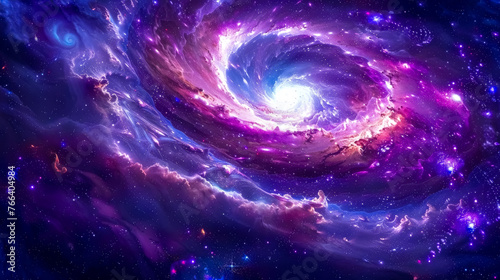Cosmic spiral galaxy in vibrant colors © edojob