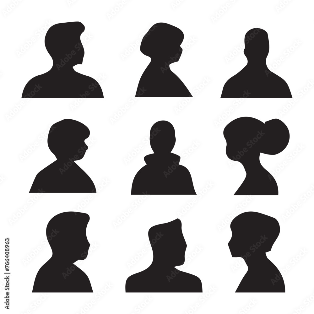 Set of face icon vector design Set of face icon vector design