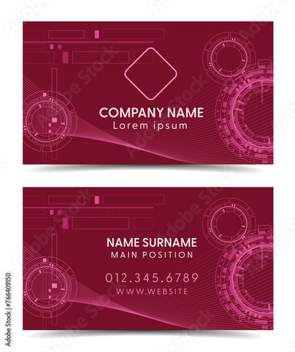 techno gear business card template background front and back