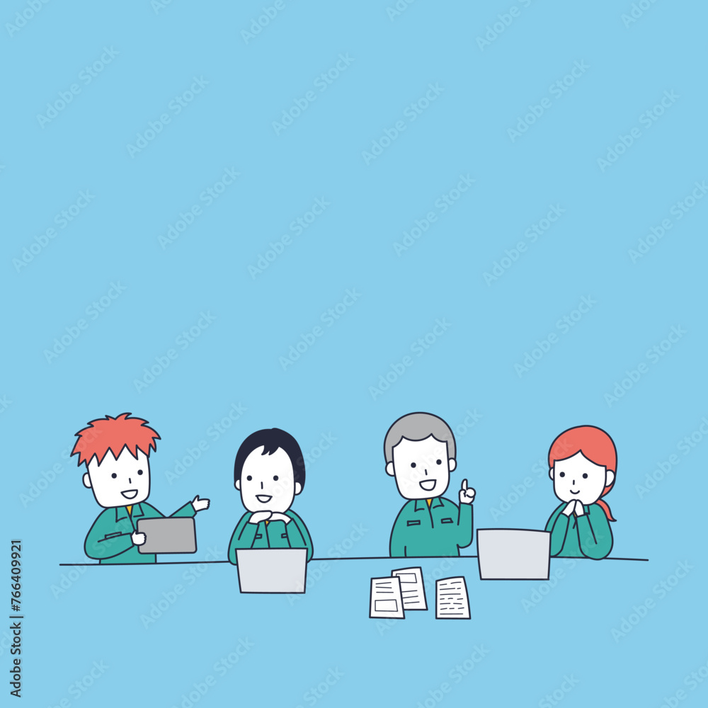 活発な意見交換で生産性を高める作業員チーム