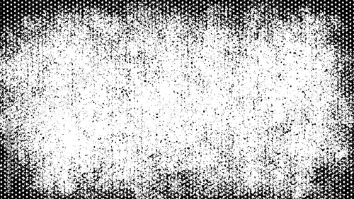 Vector grunge abstract black and white background circle dot texture fully editable