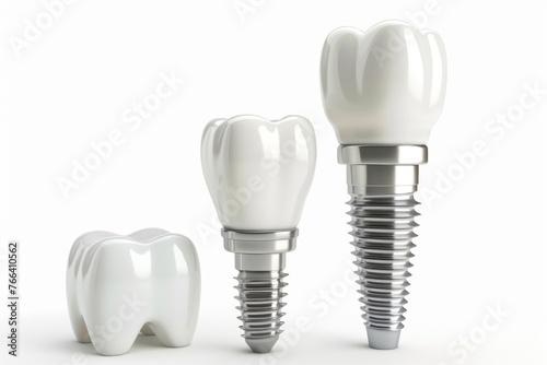 Close up of dental teeth implant isolated on white background
