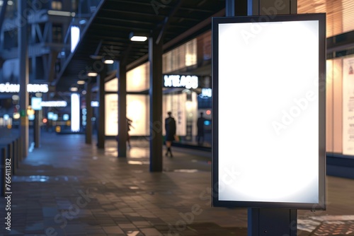 display blank clean screen or signboard mockup for offers or advertisement in public area