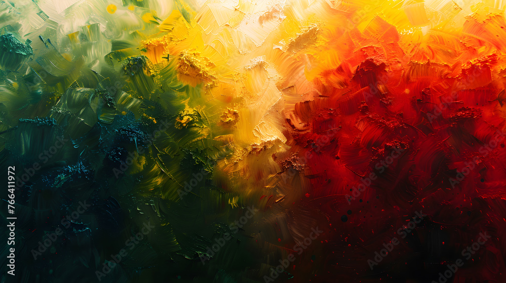 Abstract background with rough paint and colors in reggae style.