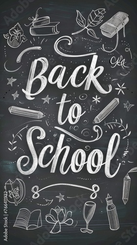 Charming Retro Back to School Chalkboard Banner