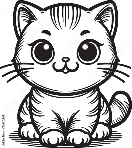 cat coloring page for kids  cat line art vector.  children  clip art  clipart  coloring books  coloring page  coloring pages  colouring  kids  line art  adorable  adorable cat  anime  artwork  baby  b