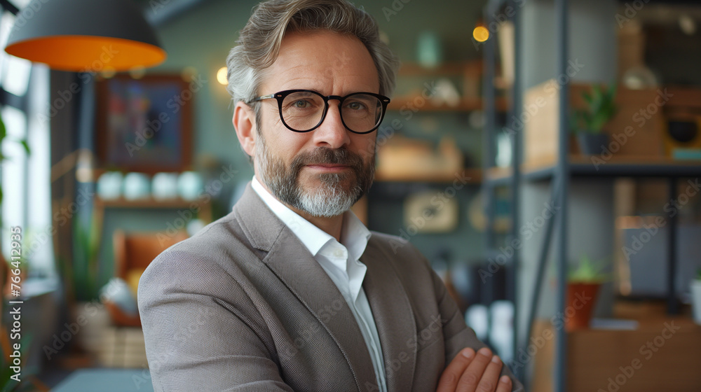 Fototapeta premium A successful manager in his middle years.