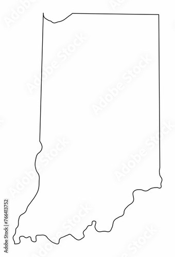Obraz na płótnie Indiana map outline w salonie