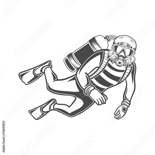 a scuba diver vector design
